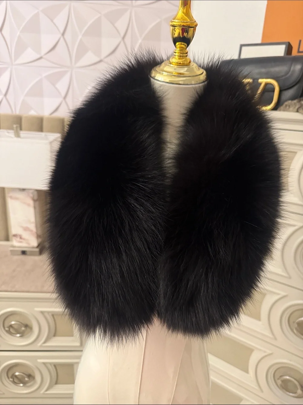 Real Fox fur black fox thick pelts